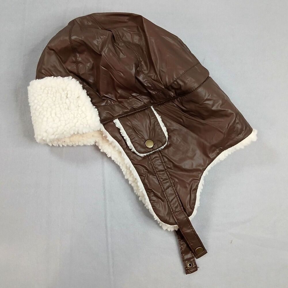 Claire's Accessories Sherpa Lined Winter Aviator Hat Ear Flaps Brown One Size